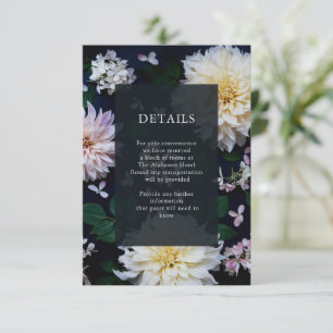 Moody Dahlia-Blommigt-informationskort Tilläggskort
