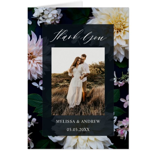 Moody Dahlia-Blommigten, Tack OBS Kort (Framsidan)