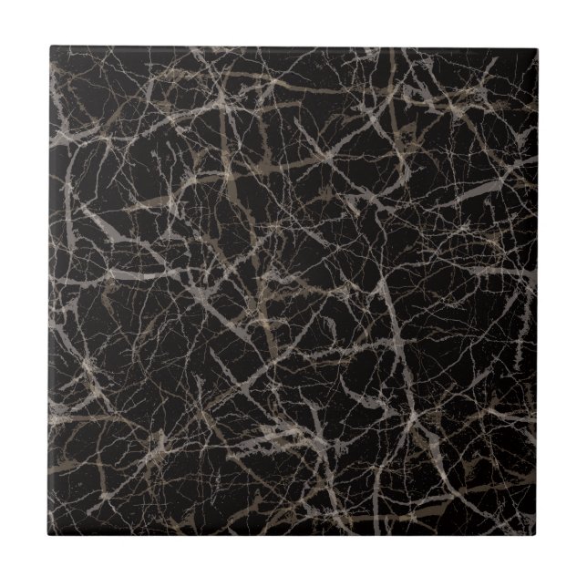 Moody Dark Elegant Black Marble Stone Texture  Kakelplatta (Framsidan)