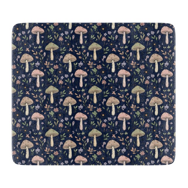 Moody Dark Navy Fungi Dark Academia Kitchen Gift (Framsidan)