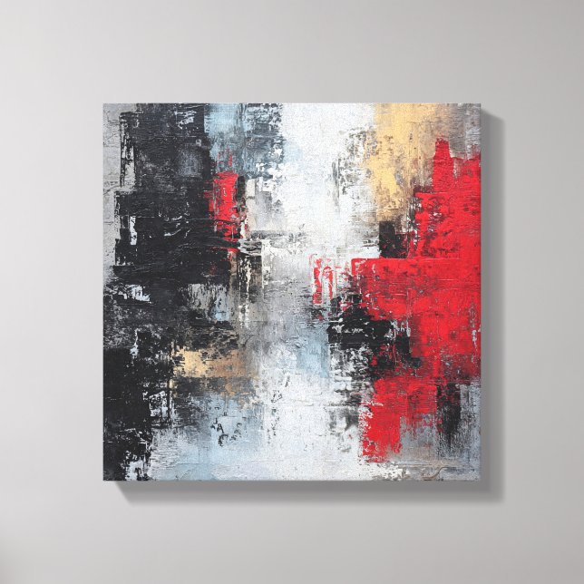 Moody Deep Sea | Dramatic Expressionist Wave Canva Canvastryck (Framsida)