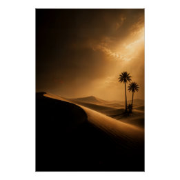 Moody Desert Dunes & Palms Perfect Poster