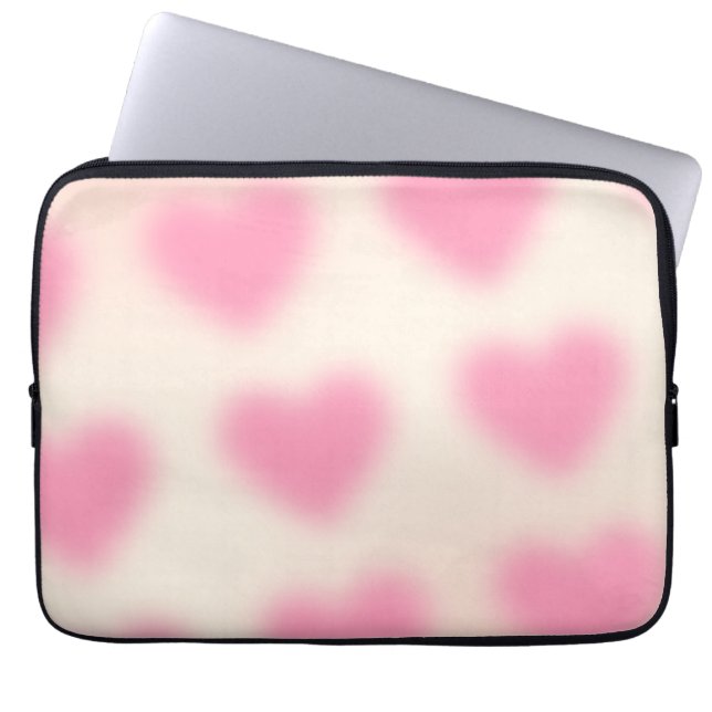 Moody estetisk Rosa Heart Laptop Fodral (Framsidan)