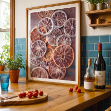 Moody fall, torr orange, varm köksvägg konst