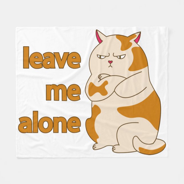 Moody fat cat leave me alone fleecefilt (Framsidan (Horisontell))