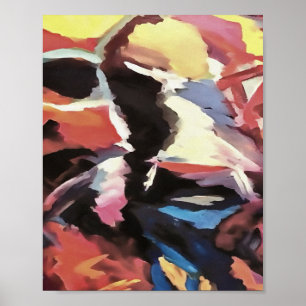 Moody flerfärgad Abstrakt för kona Poster