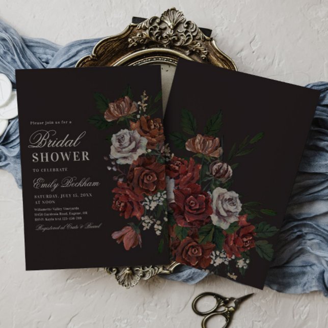 Moody Floral Bridal Shower Invitation Inbjudningar (Skapare uppladdad)