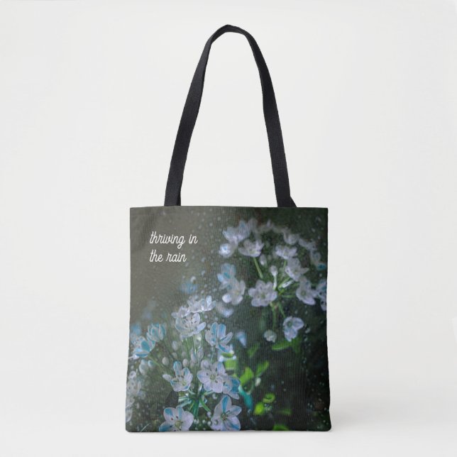 Moody Floral Rain (customizable text) Tygkasse (Framsida)