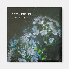 Moody Floral Thriving in the Rain Poetic Magnet