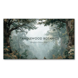 Moody Foggy Forest Mystical Deep Skogen Magnetiska Visitkort