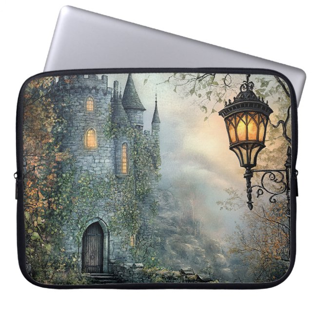 MOODY FOGGY IRISH CASTLE SCENE LAPTOP FODRAL (Framsidan)