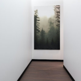 Moody Foggy Treescape liggande målning Canvastryck