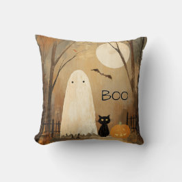 Moody Ghost- och Black Cat-vintage Kudde