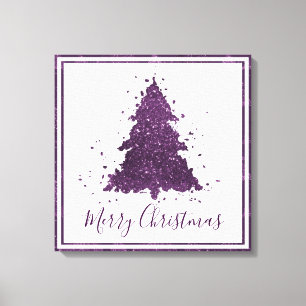 Moody God jul Deep Plum Lila Träd Canvastryck