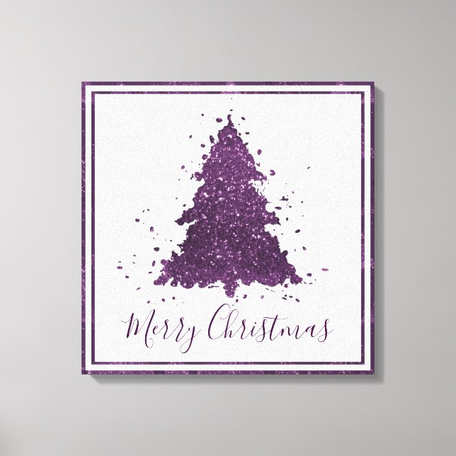 Moody God jul | Deep Plum Lila Träd Canvastryck (Framsida)