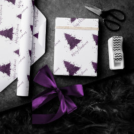 Moody God jul | Deep Plum Lila Träd Presentpapper