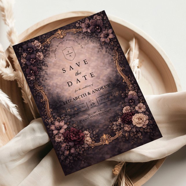 Moody Gold Baroque Wedding Spara Datumet (Skapare uppladdad)