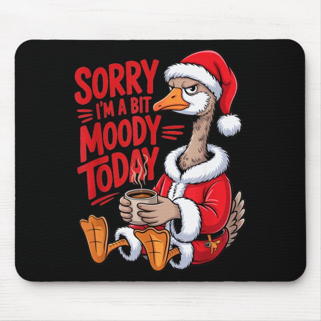 Moody Goose Christmas Santa Suit Coffee Humor Art  Musmatta (Framsidan)