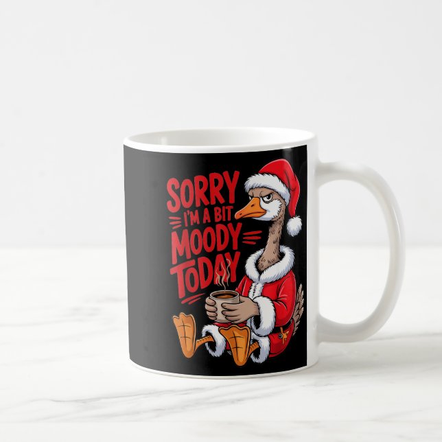Moody Goose jul Santa dräkt kaffe humor konst  Kaffemugg (Höger)