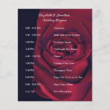 Moody Goth Red Black Halloween-Bröllopsprogram