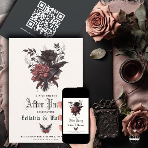 Moody Goth Rosewood efter Party QR-kod Spara Datumet