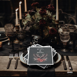 Moody Gothic Bröllop Black Fladdermus Pappersservett