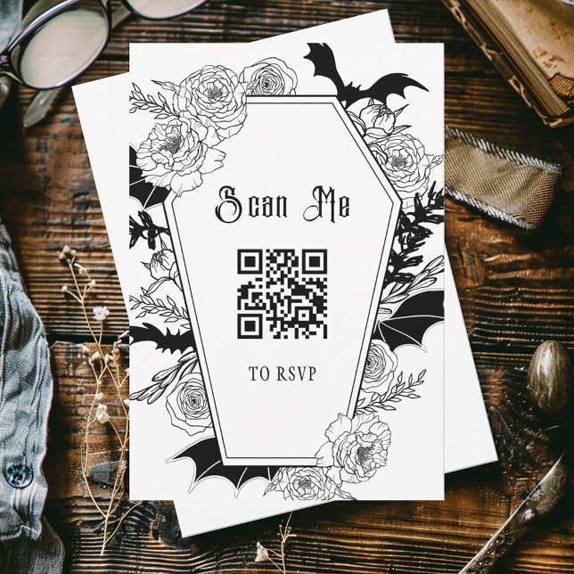 Moody Gothic Bröllop QR-kodwebbplats OSA Kort (Skapare uppladdad)