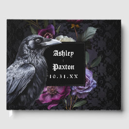 Moody gotisk Blommigt Bouquet på Black Snöre w/ Ra Gästböcker