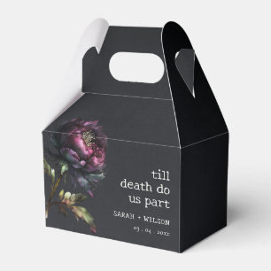 Moody gotisk Mörk Lila Black Peony Bröllop Presentaskar