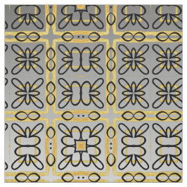 Moody Grått Guld Geometric Cotton Twill Yardage Tyg