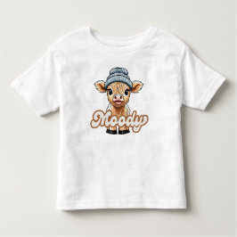 Moody Highland Cow Småbarn T-Shirt