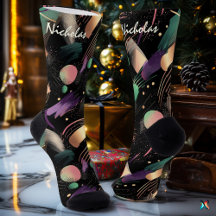 Moody höstens Abstrakt i Grönten Plum och Forest