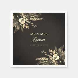 Moody höstfärgade torkade blommor Bröllop Pappersservett