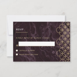 Moody Hues Burgundy Marble OSA Reply Card Kort