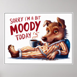 Moody Hund för Tecknad i PJ-Poster Poster