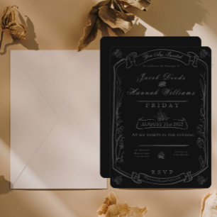 Moody inbjudan till Gothic Forest Wedding