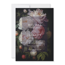 Moody inbjudan till White Peony Wedding