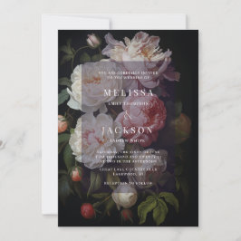 Moody inbjudan till White Peony Wedding