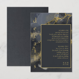 Moody Ink Charcoal Gold Abstrakt Detaljer ID988 Tilläggskort