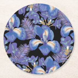 moody iris underlägg papper rund