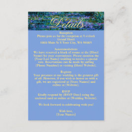 Moody Jewel Tone Monet Water Lilies Art Wedding Tilläggskort
