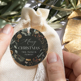 Moody Juletiketter för botanisk Personlig Gåvor Etiketter