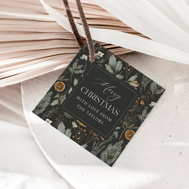 Moody Juletiketter för botanisk Personlig Gåvor Etiketter (Skapare uppladdad)