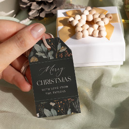 Moody Juletiketter för botanisk Personlig Presentetikett