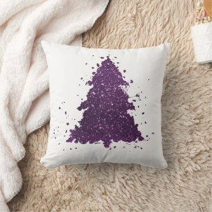 Moody Julgran Deep Plum Lila Splatter Kudde