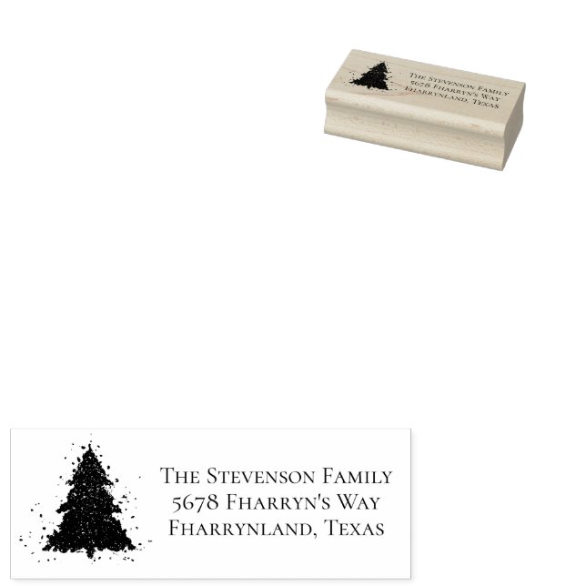 Moody Julgran | Onyx Black Charcol Adress Stämpel (Stämplad)