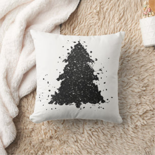 Moody Julgran Onyx Silvery Black Splatter Kudde