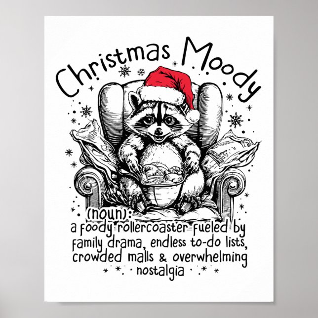 Moody julklapp Rack och fotnotsratt Poster (Framsidan)