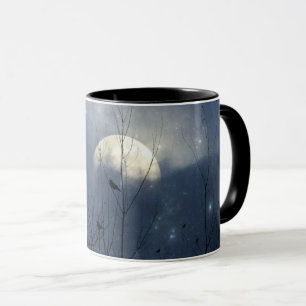 Moody Kråkor under natten Mugg