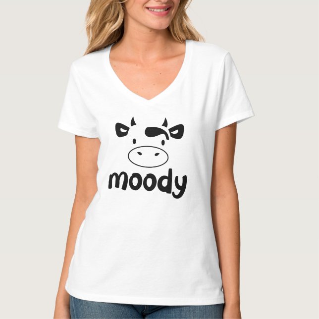 "Moody kummel" Kvinnor T-Shirt V-Nacke (Framsida)